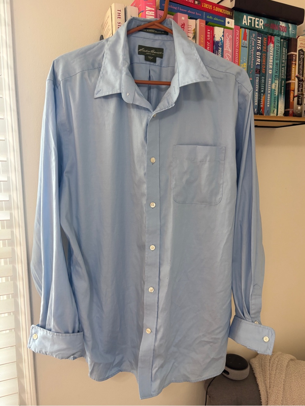 Eddie Bauer Light Blue Men's Dress Shirt - Classic Pocket Button-Down